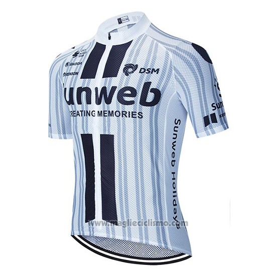 2020 Abbigliamento Ciclismo Sunweb Bianco Nero Manica Corta e Salopette